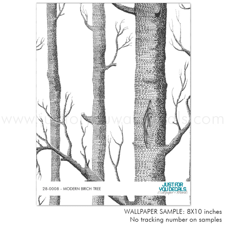 black and white birch tree peel and stick wallpaper