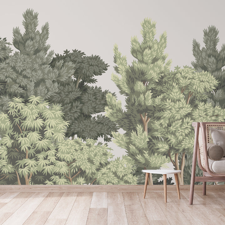 tree wall mural, forest wall mural, tree wallpaper, forest wallpaper, forest scenic wallpaper