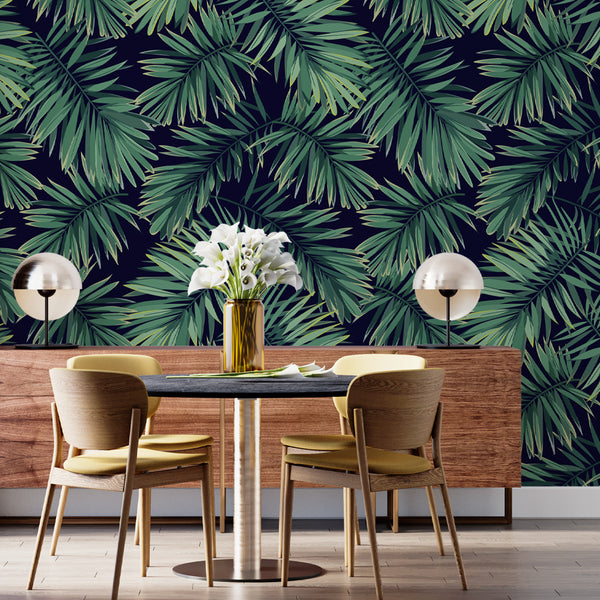 Banana Leaf Wallpaper, Palm Leaf Wallpaper, Bathroom Wallpaper, Removable wallpaper, Washroom Wallpaper, Monstera Wallpaper, Nursery Wallpaper, Peel Stick