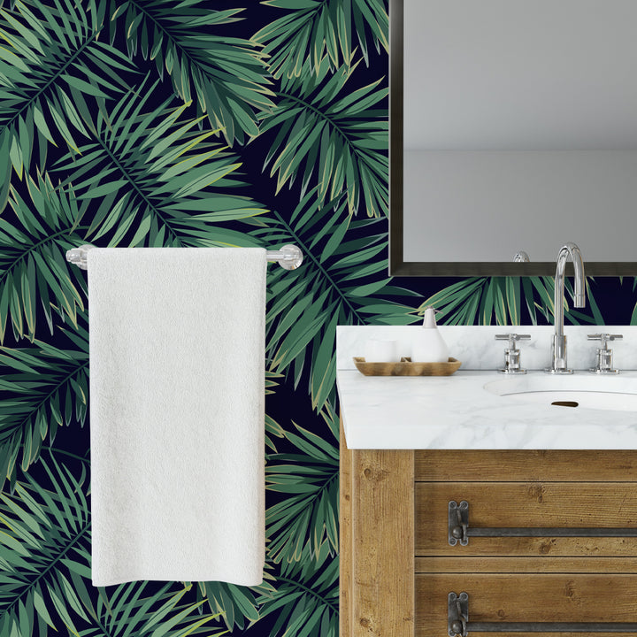 Banana Leaf Wallpaper, Palm Leaf Wallpaper, Bathroom Wallpaper, Removable wallpaper, Washroom Wallpaper, Monstera Wallpaper, Nursery Wallpaper, Peel Stick