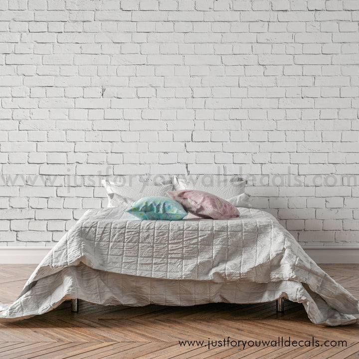 White brick peel and stick wallpaper, boy nursery wallpaper, black and white wallpaper, nursery wallpaper, stone wallpaper peel and stick, removable