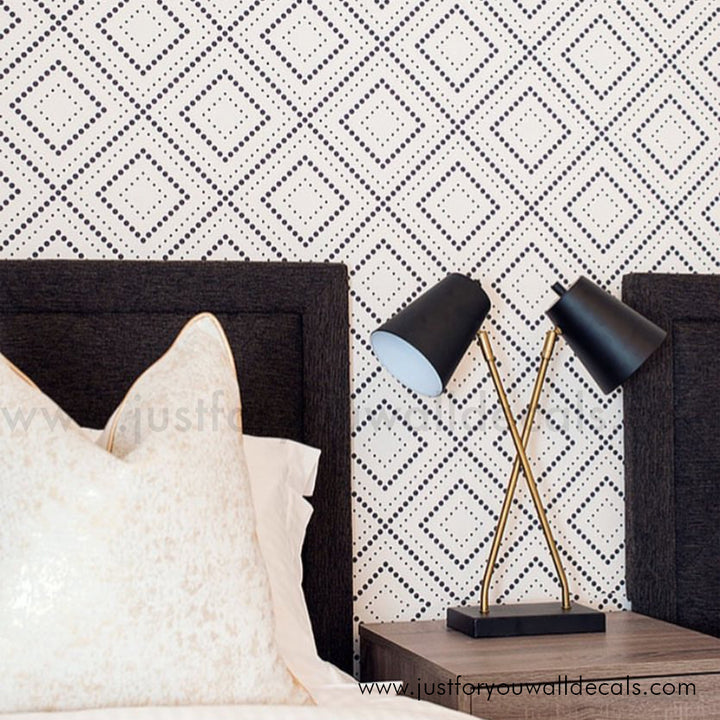 Geometric Diamond Dot Wallpaper, peel and stick, removable wallpaper