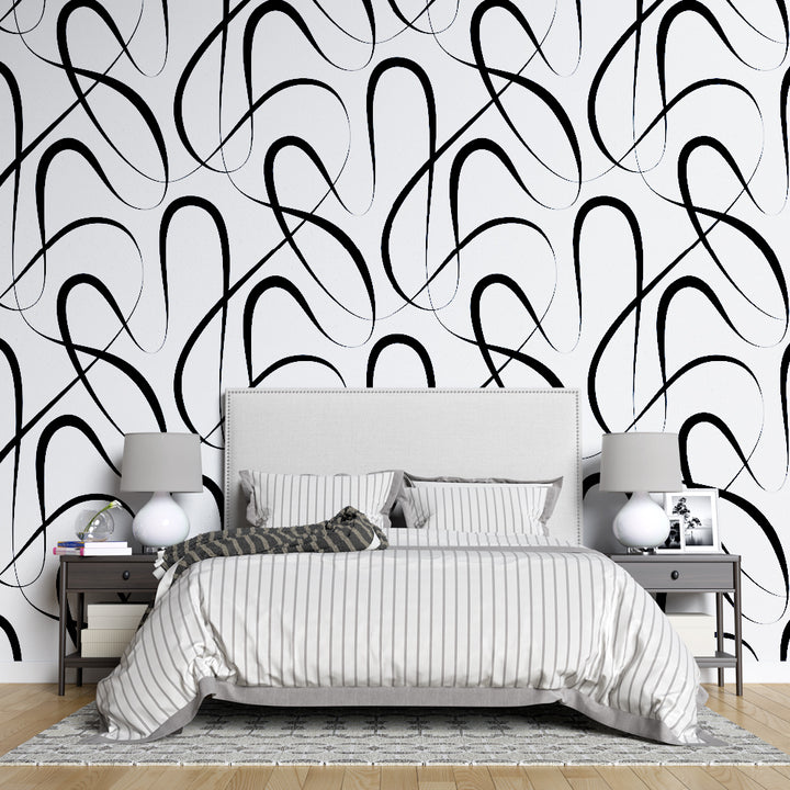 Black and White Wallpaper, Geometric Peel & Stick Wallpaper, Laundry Room Wallpaper, Pattern Wallpaper Peel Stick, Modern Wallpaper 