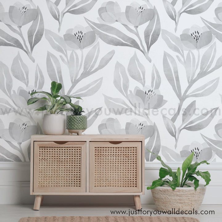 black and white floral wallpaper peel and stick