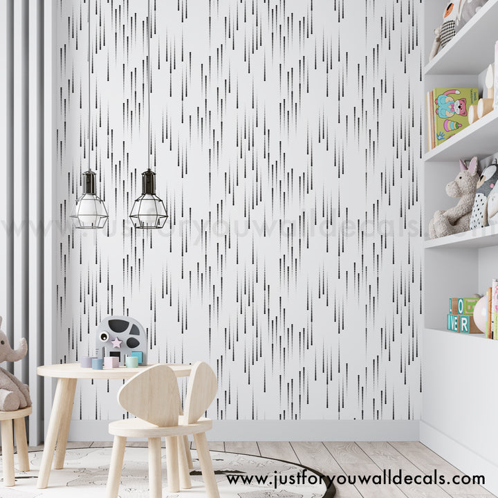 Modern black and white peel and stick wallpaper, geometric wallpaper, polka dot wallpaper, circle dot wallpaper, peel and stick, removable wallpaper, pre pasted wallpaper