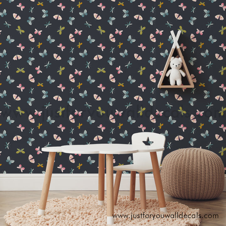 Butterfly wallpaper peel and stick removable