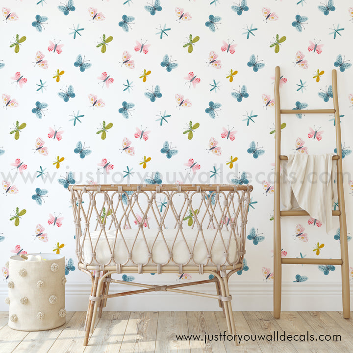 Butterfly wallpaper peel and stick removable