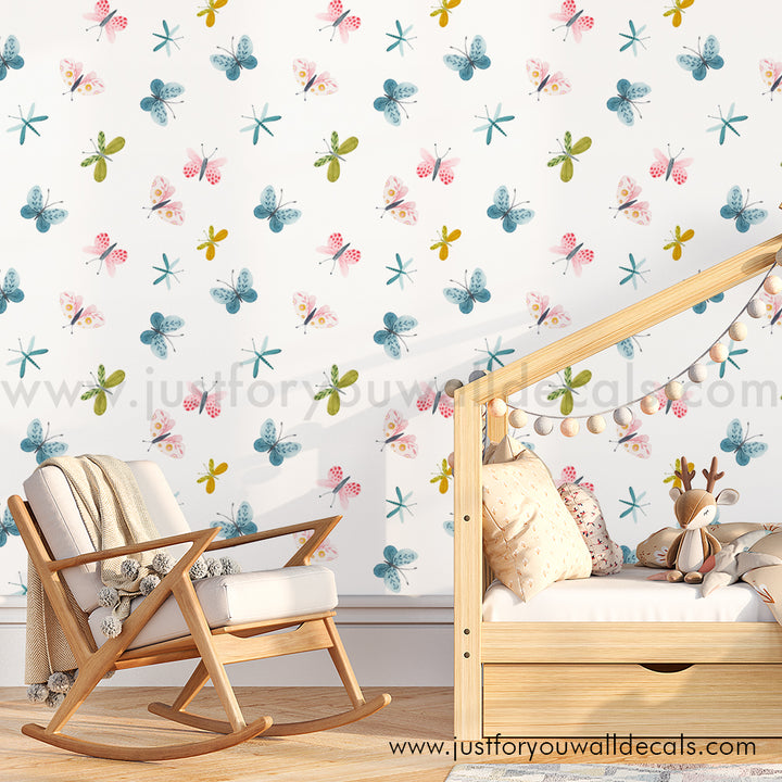 Butterfly wallpaper peel and stick removable