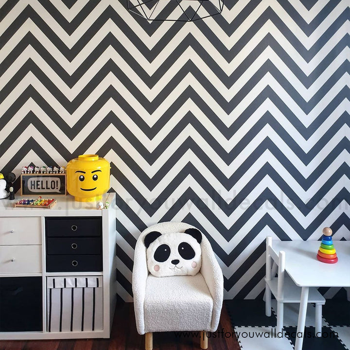 black and white wallpaper, chevron wallpaper, bold wallpaper, modern wallpaper, herringbone wallpaper, peel and stick, removable wallpaper, pre pasted wallpaper