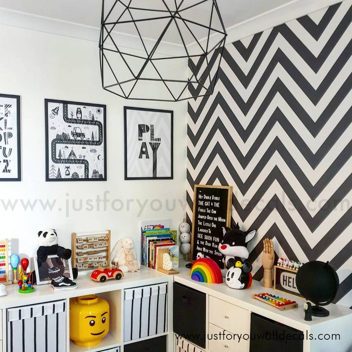 black and white wallpaper, chevron wallpaper, bold wallpaper, modern wallpaper, herringbone wallpaper, peel and stick, removable wallpaper, pre pasted wallpaper