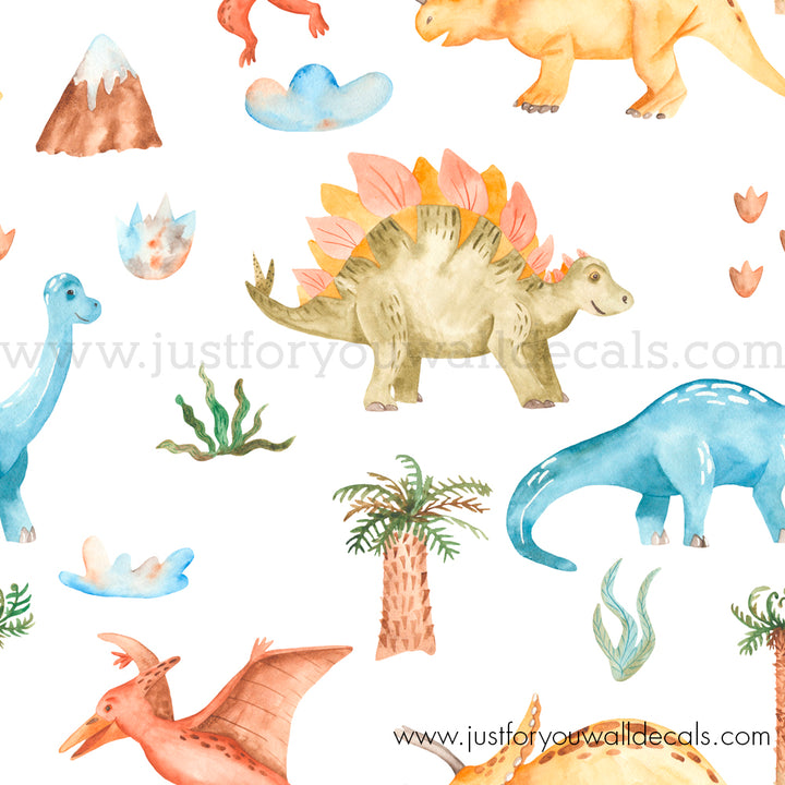 Dino Dinosaur kids wallpaper peel and stick removable