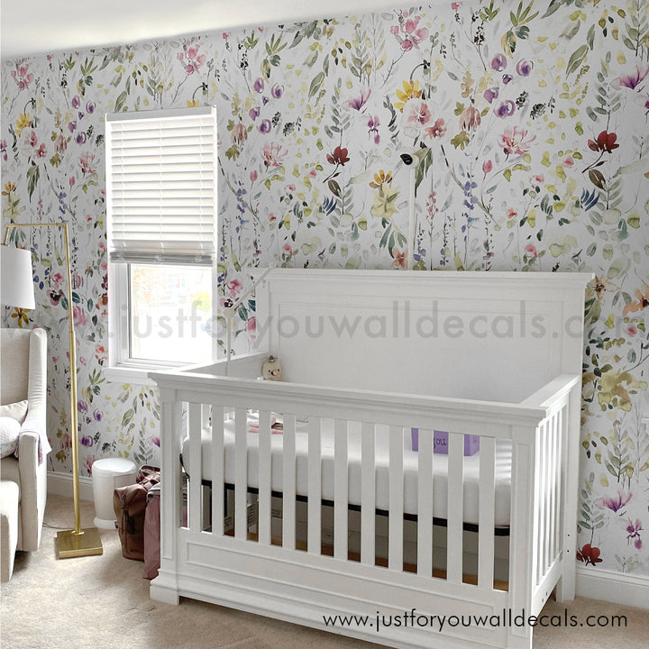 girl nursery floral wallpaper peel and stick