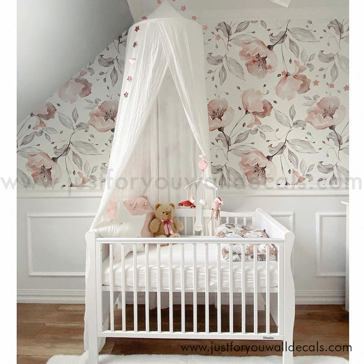 nursery floral wallpaper peel and stick