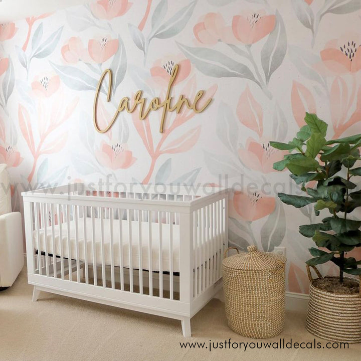 girl nursery floral wallpaper peel and stick 