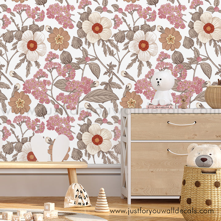 floral wallpaper peel and stick