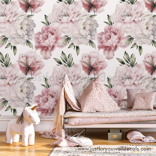 girl nursery floral wallpaper peel and stick 