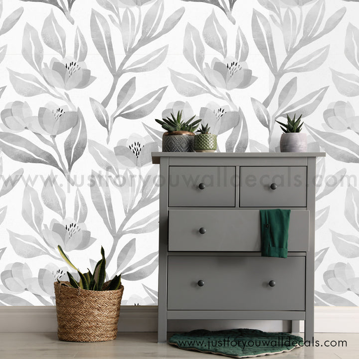 black and white floral wallpaper peel and stick