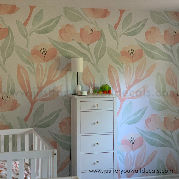 girl nursery floral wallpaper peel and stick 