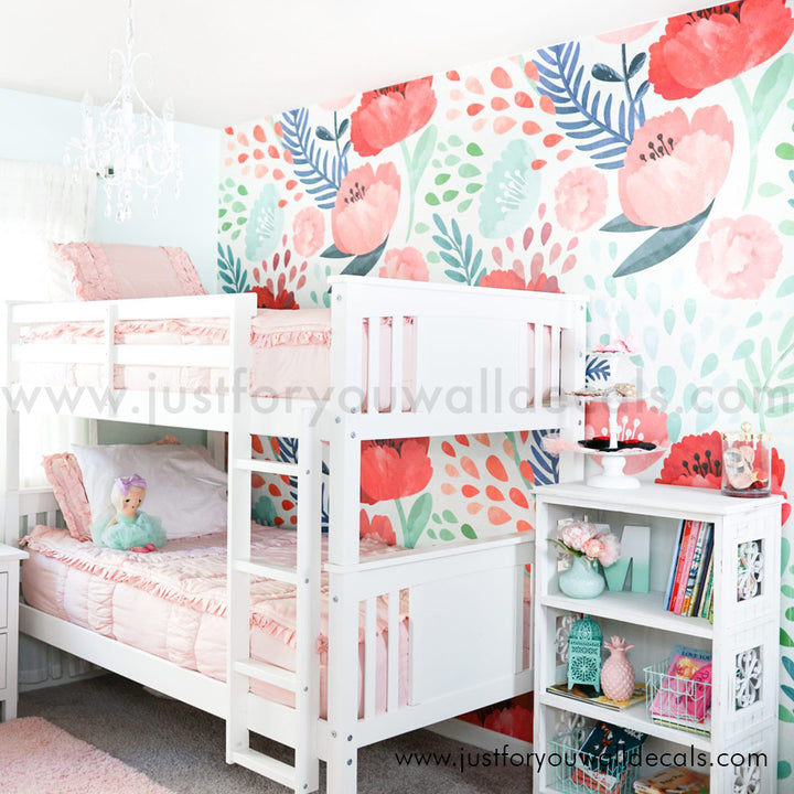 girl nursery floral wallpaper peel and stick 