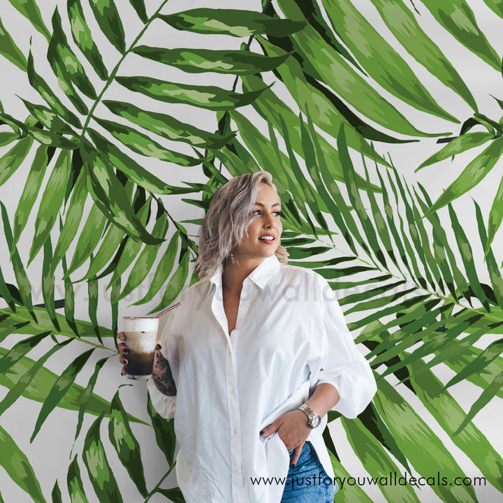 Large Monstera Leaf Wall Mural, Tropical Wallpaper, Peel and Stick, Pre-pasted Wallpaper, Tropical Palm Leaf Wallpaper Mural