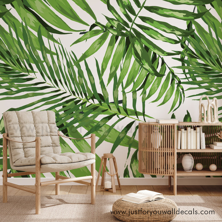 Large Monstera Leaf Wall Mural, Tropical Wallpaper, Peel and Stick, Pre-pasted Wallpaper, Tropical Palm Leaf Wallpaper Mural