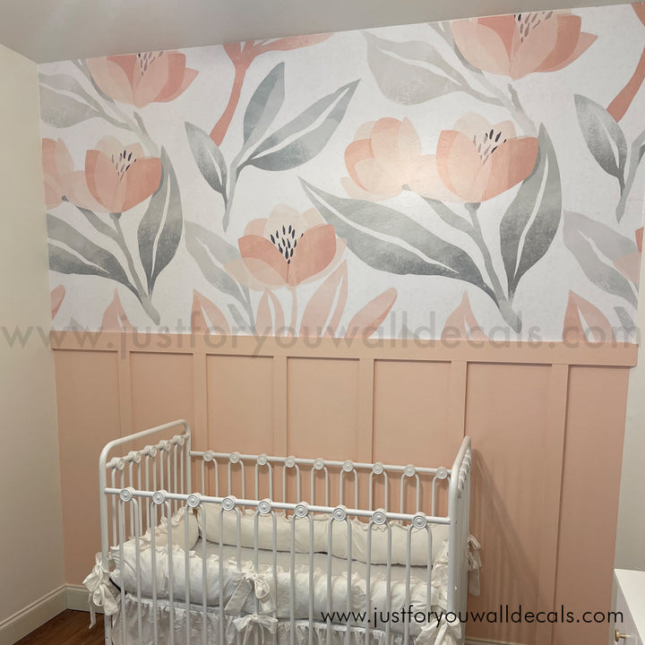 girl nursery floral wallpaper peel and stick 