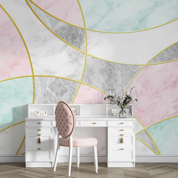 Girls Room Wallpaper, Soft Pastel Baby Girl Nursery Wallpaper, Marble Texture Wallpaper Mural, Peel and Stick Wallpaper Girls Room