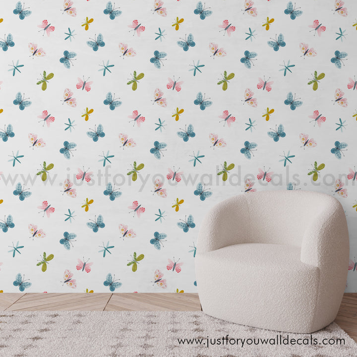 Butterfly wallpaper peel and stick removable