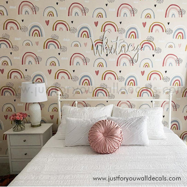 kids rainbow peel and stick wallpaper