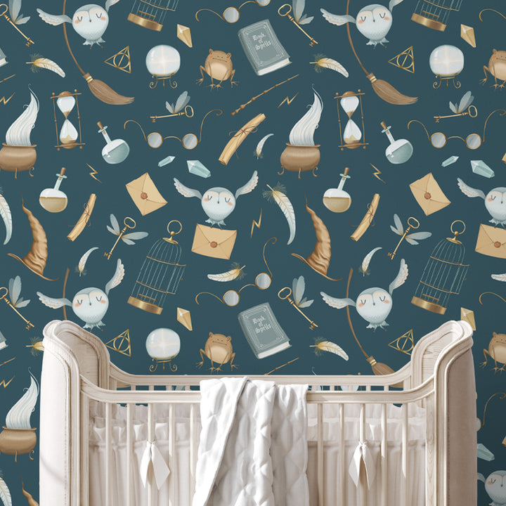 harry potter wallpaper, harry potter peel and stick wallpaper, boy wallpaper, wizard wallpaper, hogwarts wallpaper, harry potter nursery