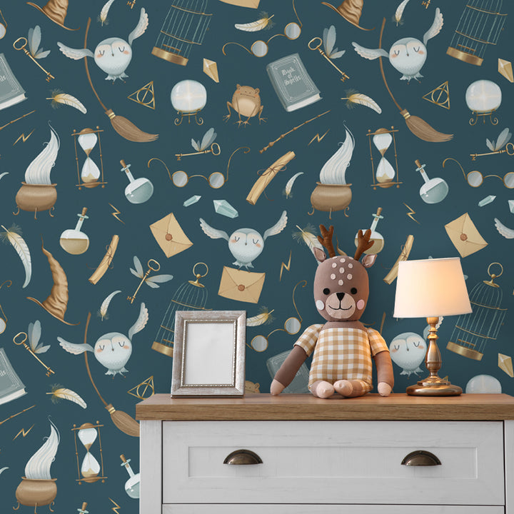 harry potter wallpaper, harry potter peel and stick wallpaper, boy wallpaper, wizard wallpaper, hogwarts wallpaper, harry potter nursery