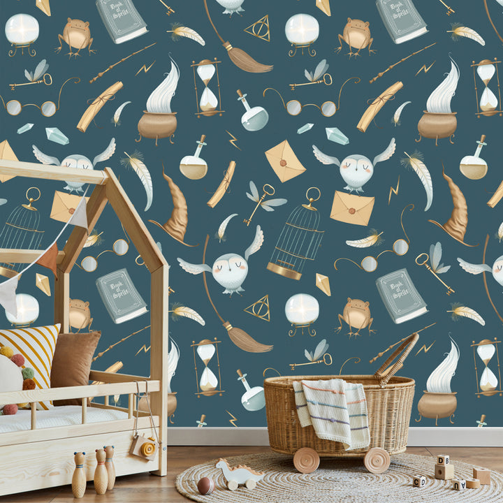 harry potter wallpaper, harry potter peel and stick wallpaper, boy wallpaper, wizard wallpaper, hogwarts wallpaper, harry potter nursery