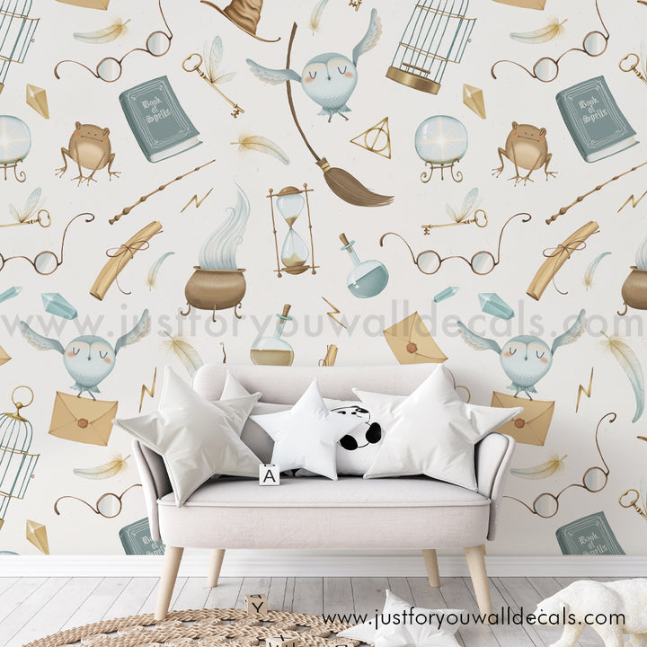 harry potter wallpaper, harry potter peel and stick wallpaper, boy wallpaper, wizard wallpaper, hogwarts wallpaper, harry potter nursery