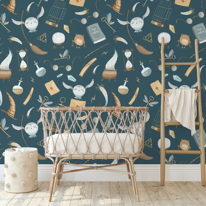 harry potter wallpaper, harry potter peel and stick wallpaper, boy wallpaper, wizard wallpaper, hogwarts wallpaper, harry potter nursery