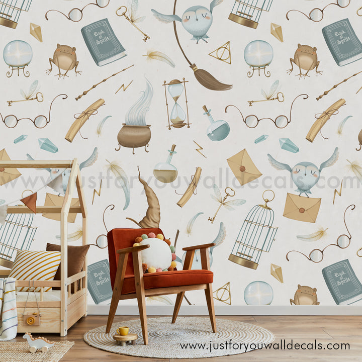 harry potter wallpaper, harry potter peel and stick wallpaper, boy wallpaper, wizard wallpaper, hogwarts wallpaper, harry potter nursery