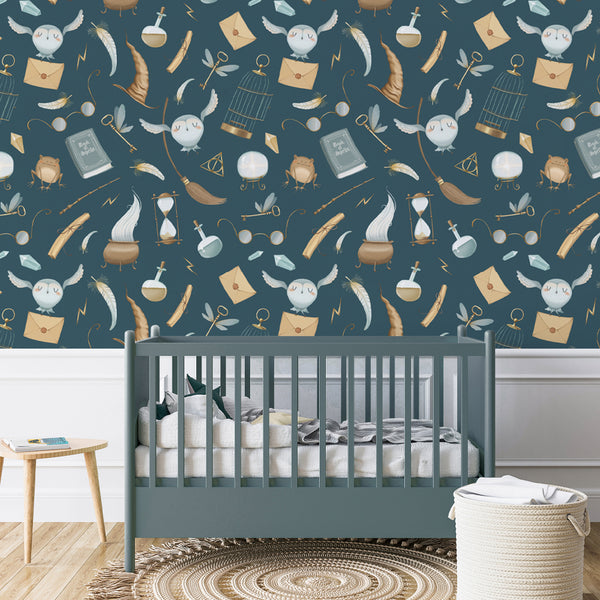 harry potter wallpaper, harry potter peel and stick wallpaper, boy wallpaper, wizard wallpaper, hogwarts wallpaper, harry potter nursery