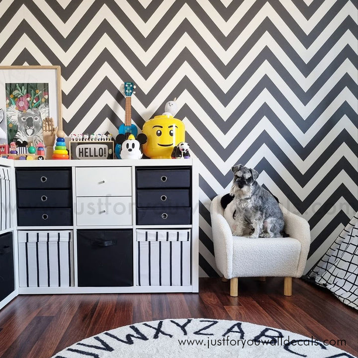 black and white wallpaper, chevron wallpaper, bold wallpaper, modern wallpaper, herringbone wallpaper, peel and stick, removable wallpaper, pre pasted wallpaper