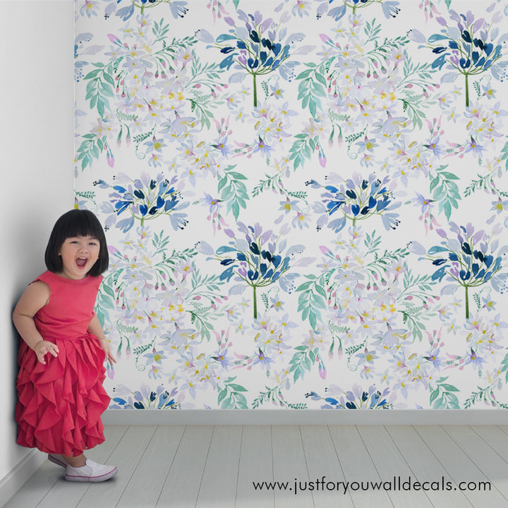 girl nursery floral wallpaper peel and stick 