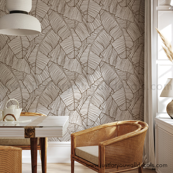 tropical palm leaf peel and stick wallpaper removable