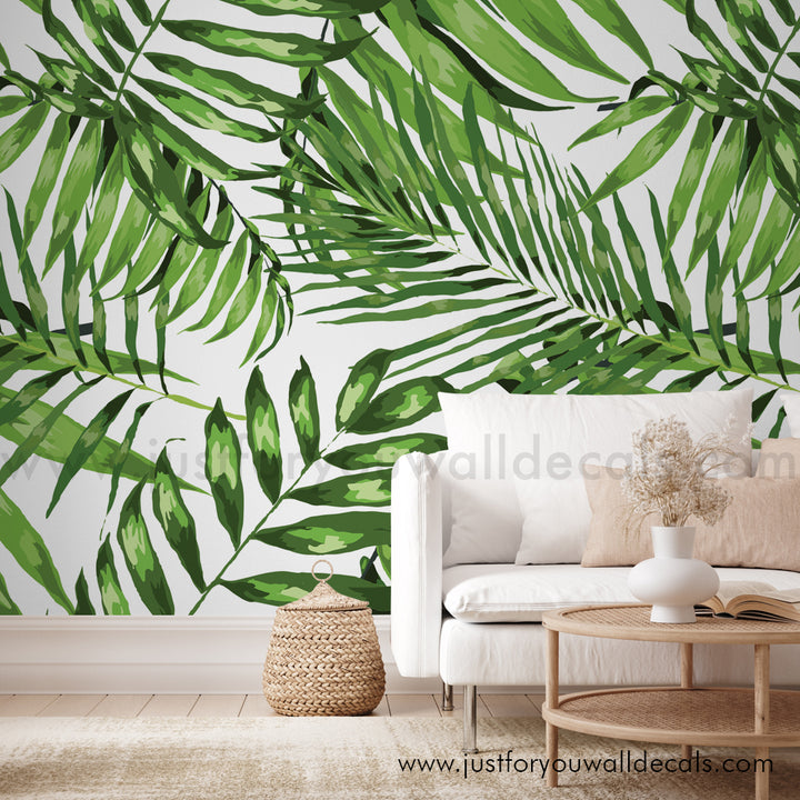 Large Monstera Leaf Wall Mural, Tropical Wallpaper, Peel and Stick, Pre-pasted Wallpaper, Tropical Palm Leaf Wallpaper Mural