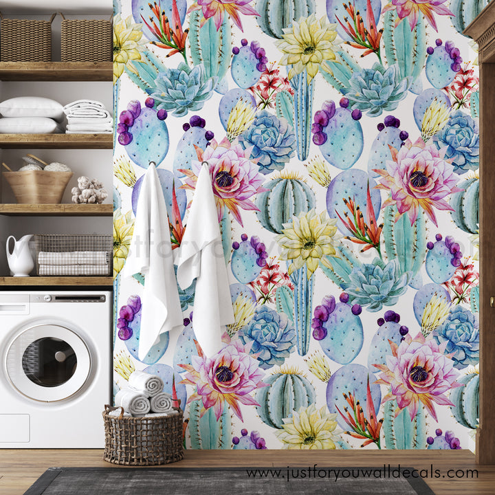 laundry room cactus peel and stick wallpaper removable 