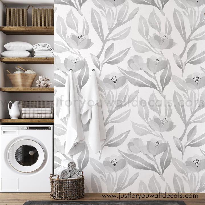 black and white floral wallpaper peel and stick