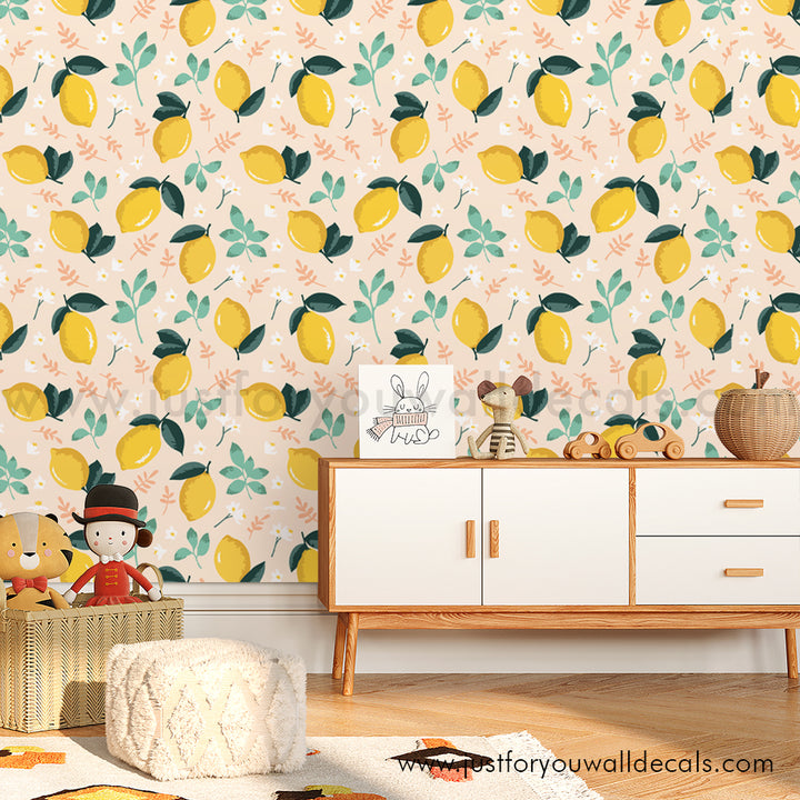 lemon peel and stick wallpaper