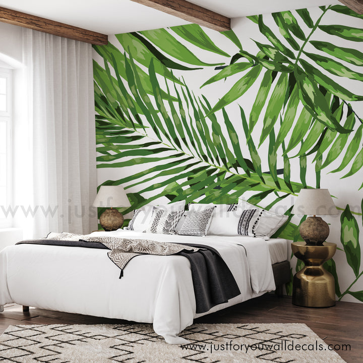 Large Monstera Leaf Wall Mural, Tropical Wallpaper, Peel and Stick, Pre-pasted Wallpaper, Tropical Palm Leaf Wallpaper Mural