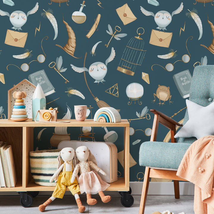 harry potter wallpaper, harry potter peel and stick wallpaper, boy wallpaper, wizard wallpaper, hogwarts wallpaper, harry potter nursery