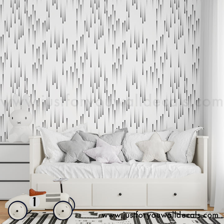 Modern black and white peel and stick wallpaper, geometric wallpaper, polka dot wallpaper, circle dot wallpaper, peel and stick, removable wallpaper, pre pasted wallpaper