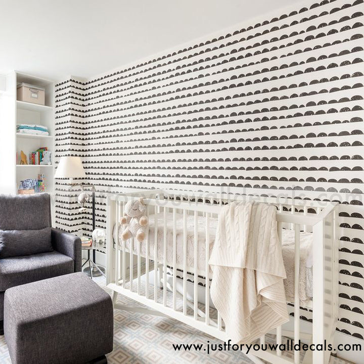 black and white nursery wallpaper