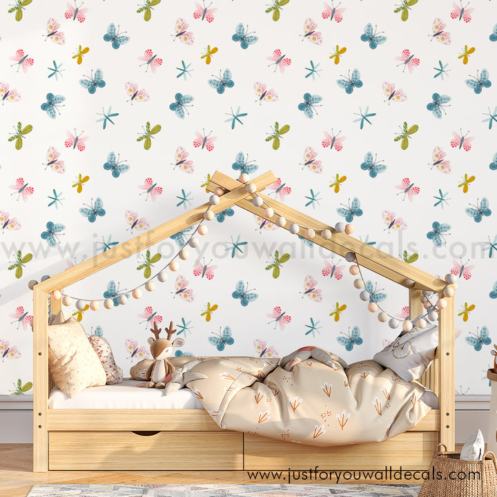 Butterfly wallpaper peel and stick removable