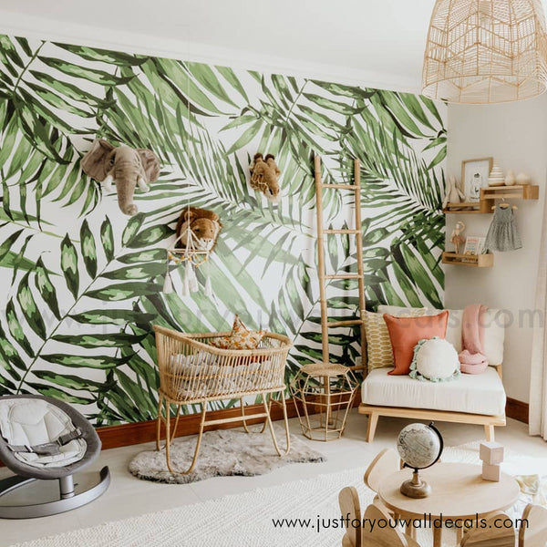 Large Monstera Leaf Wall Mural, Tropical Wallpaper, Peel and Stick, Pre-pasted Wallpaper, Tropical Palm Leaf Wallpaper Mural