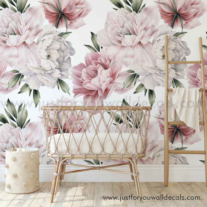 girl nursery floral wallpaper peel and stick 